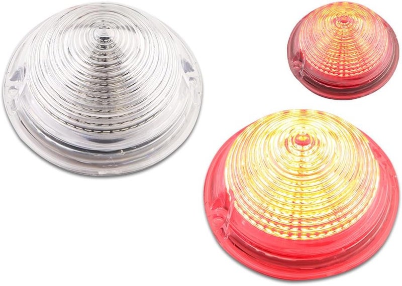 MOTRUM Tail Light Compatible with Cadillac Commercial Chassis & Cadillac DeVille 1958, [DOT] [2 in 1 Design] Red LED Brake Light & Taillight Lamps/DRL (Left + Right), 1 Pair, Clear Lens - Image 1